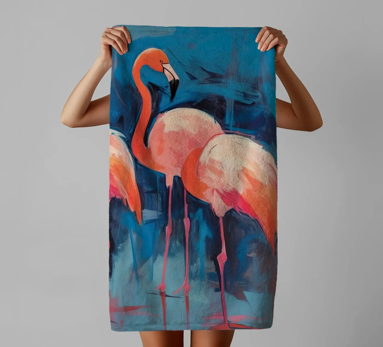 Les vibrations du flamant rose serviette de bain de DaarbyN