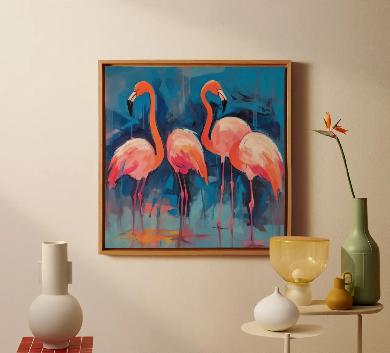 Flamingo vibes canvas by DaarbyN