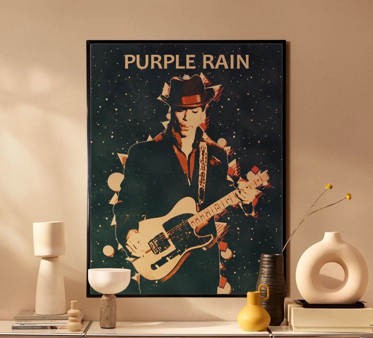 Prinz Lila Regen Kunst Poster von music soul