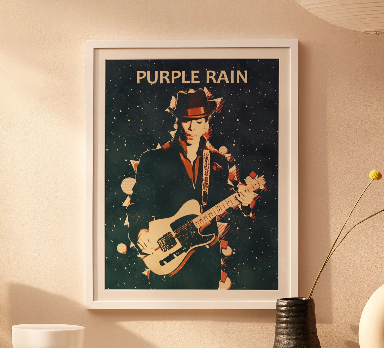 Prinz Lila Regen Kunst Poster von music soul