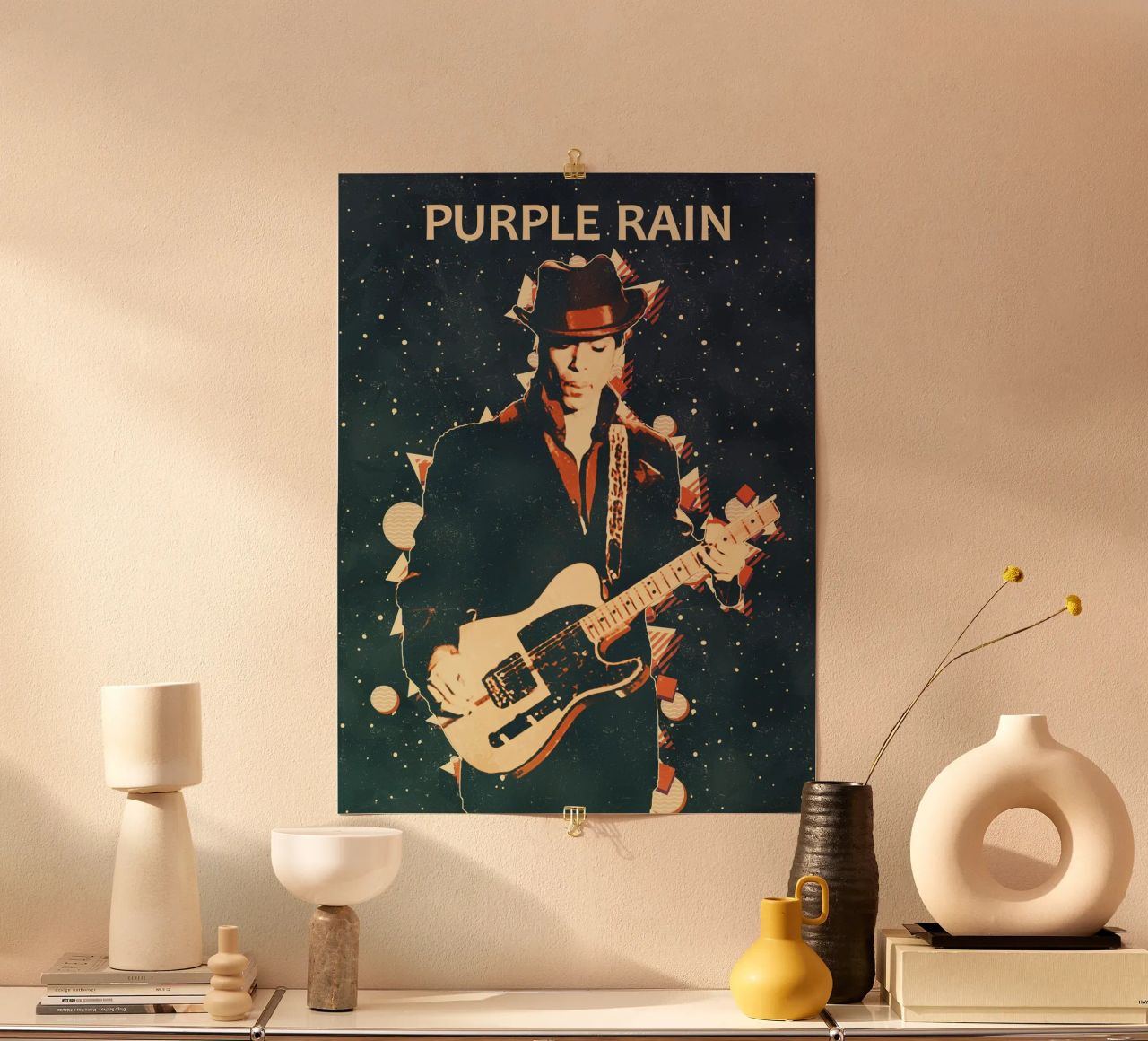 Prinz Lila Regen Kunst Poster von music soul