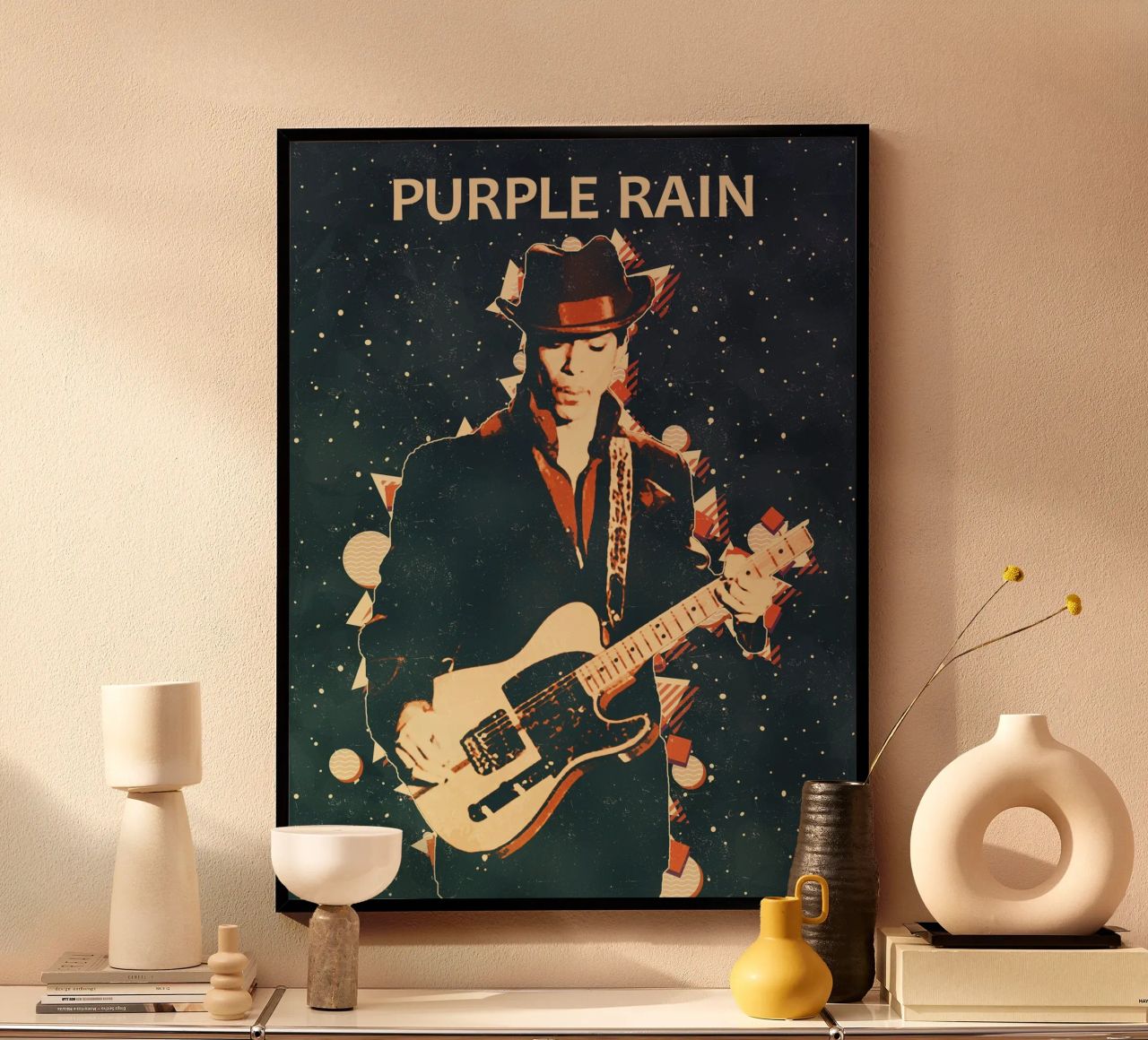 Prinz Lila Regen Kunst Poster von music soul