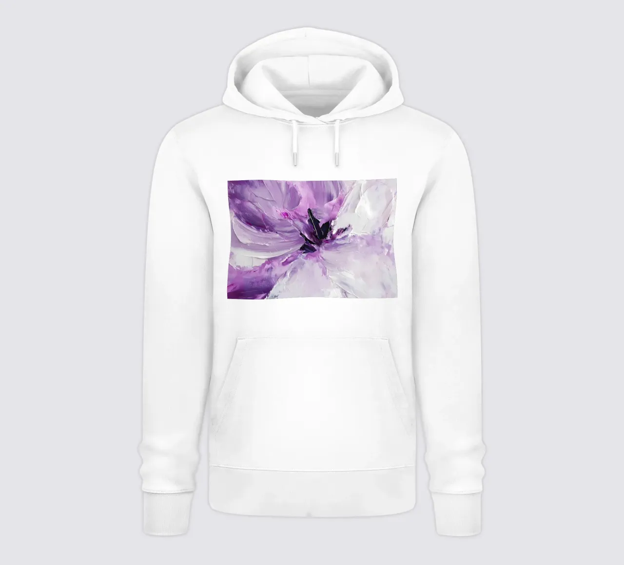 Pittura di fiori viola felpa con cappuccio da IamHomeStudio