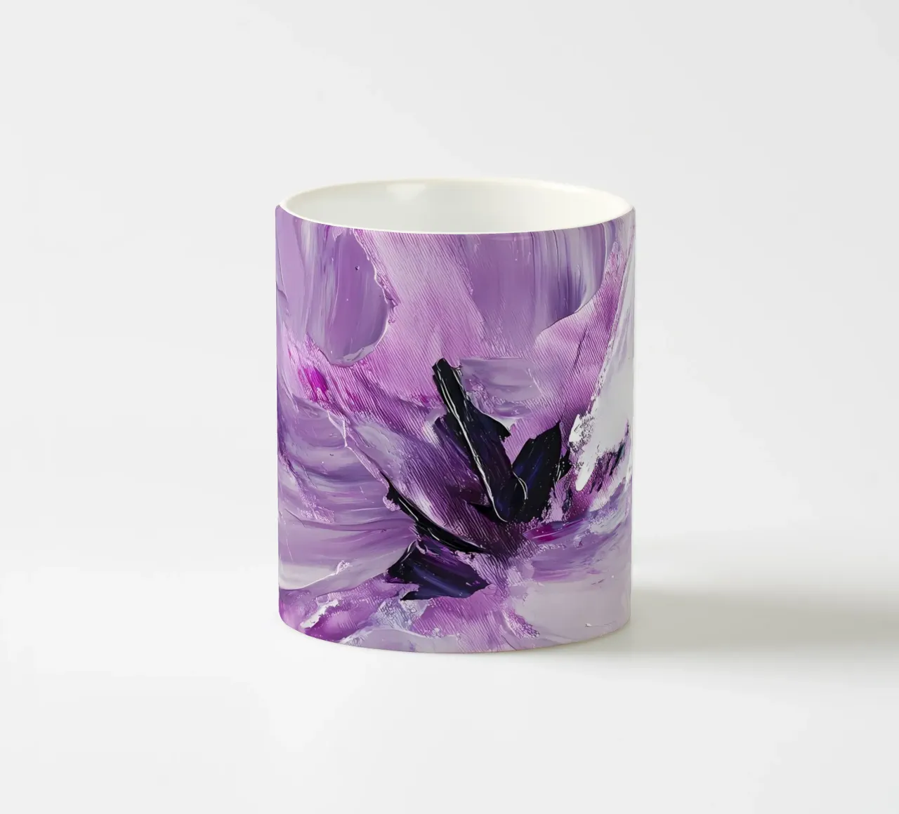 Pittura di fiori viola tazza in ceramica da IamHomeStudio