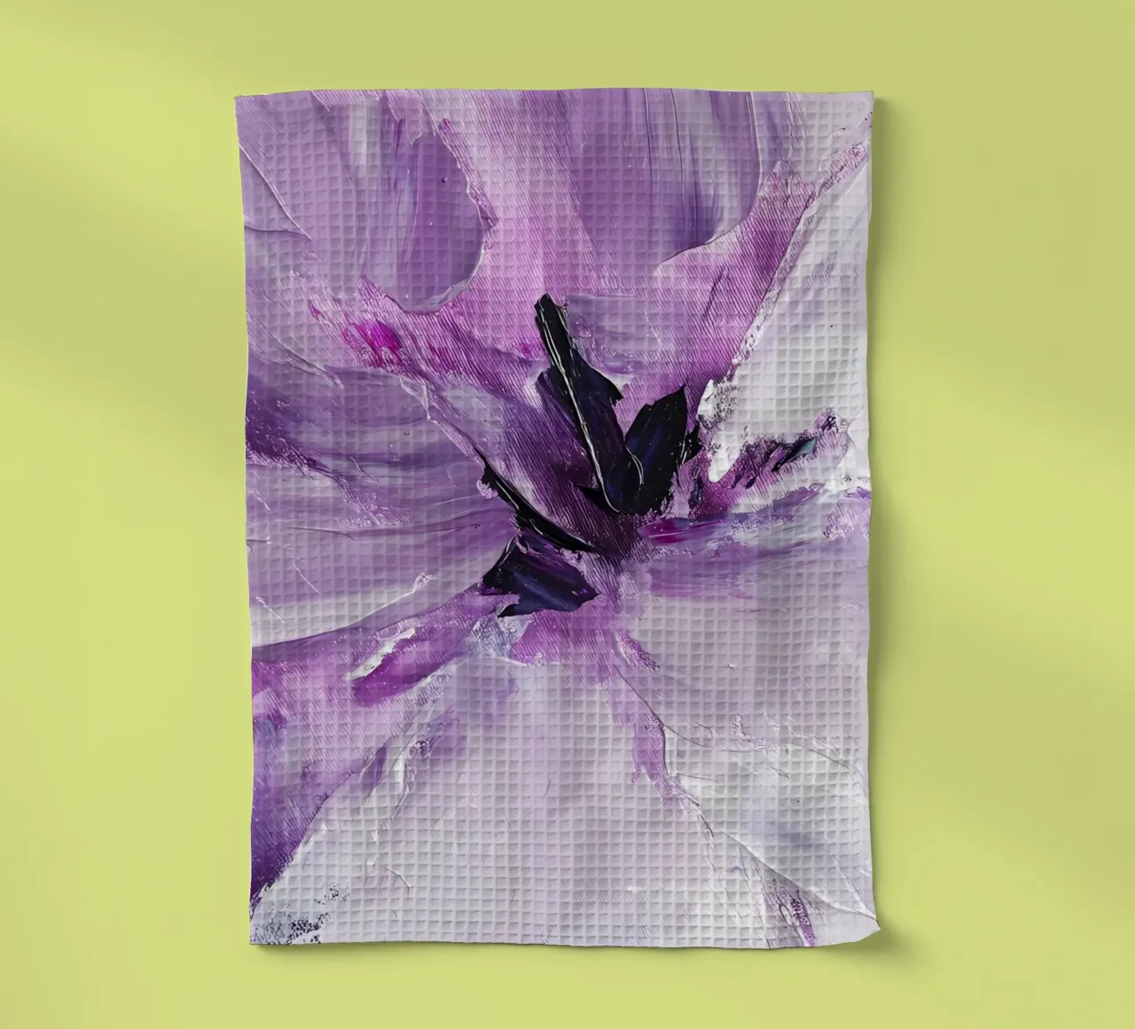 Pittura di fiori viola canovaccio da cucina da IamHomeStudio