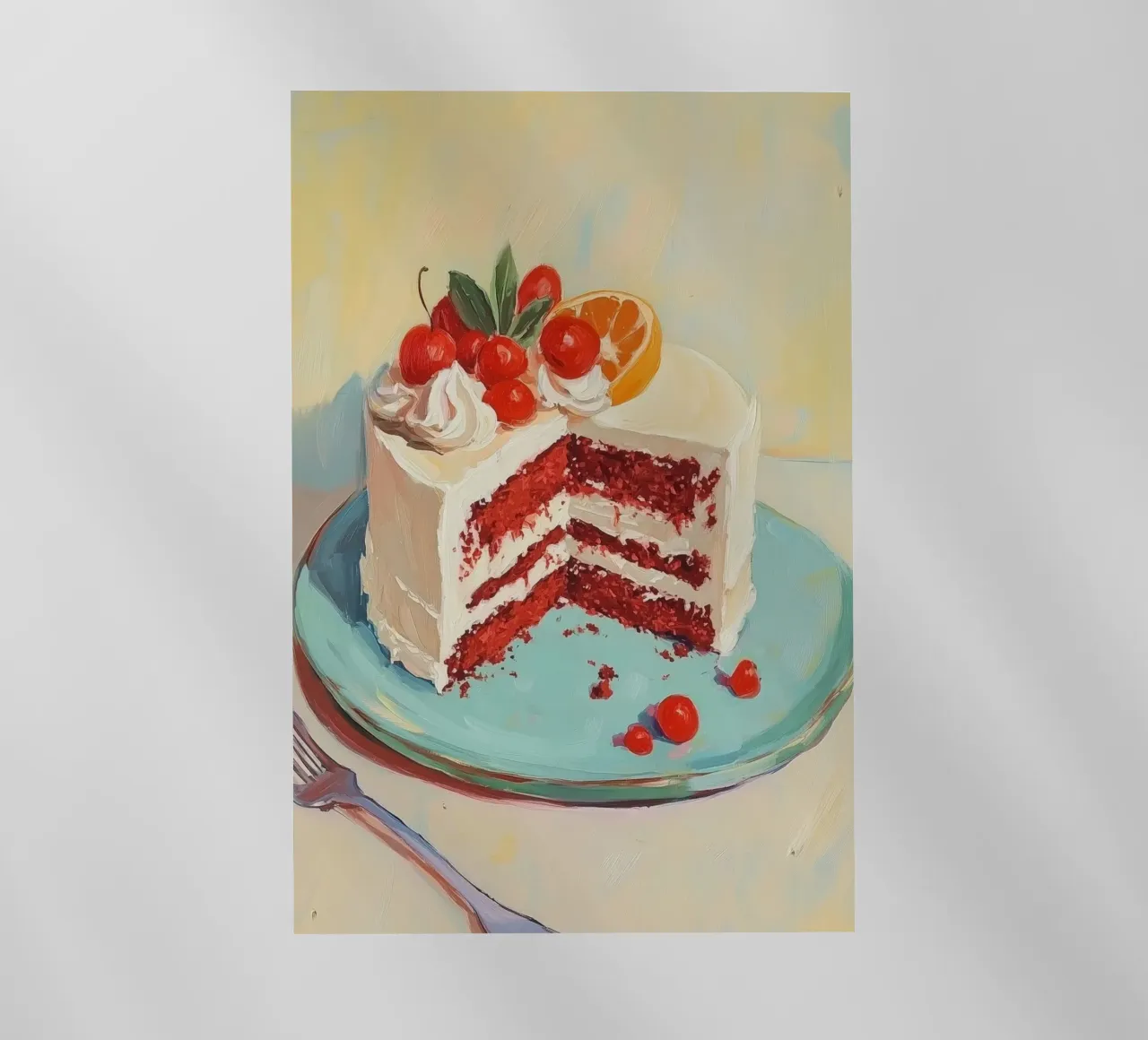 Torta Red Velvet con glassa pellicola backlit da Melloi Art Print