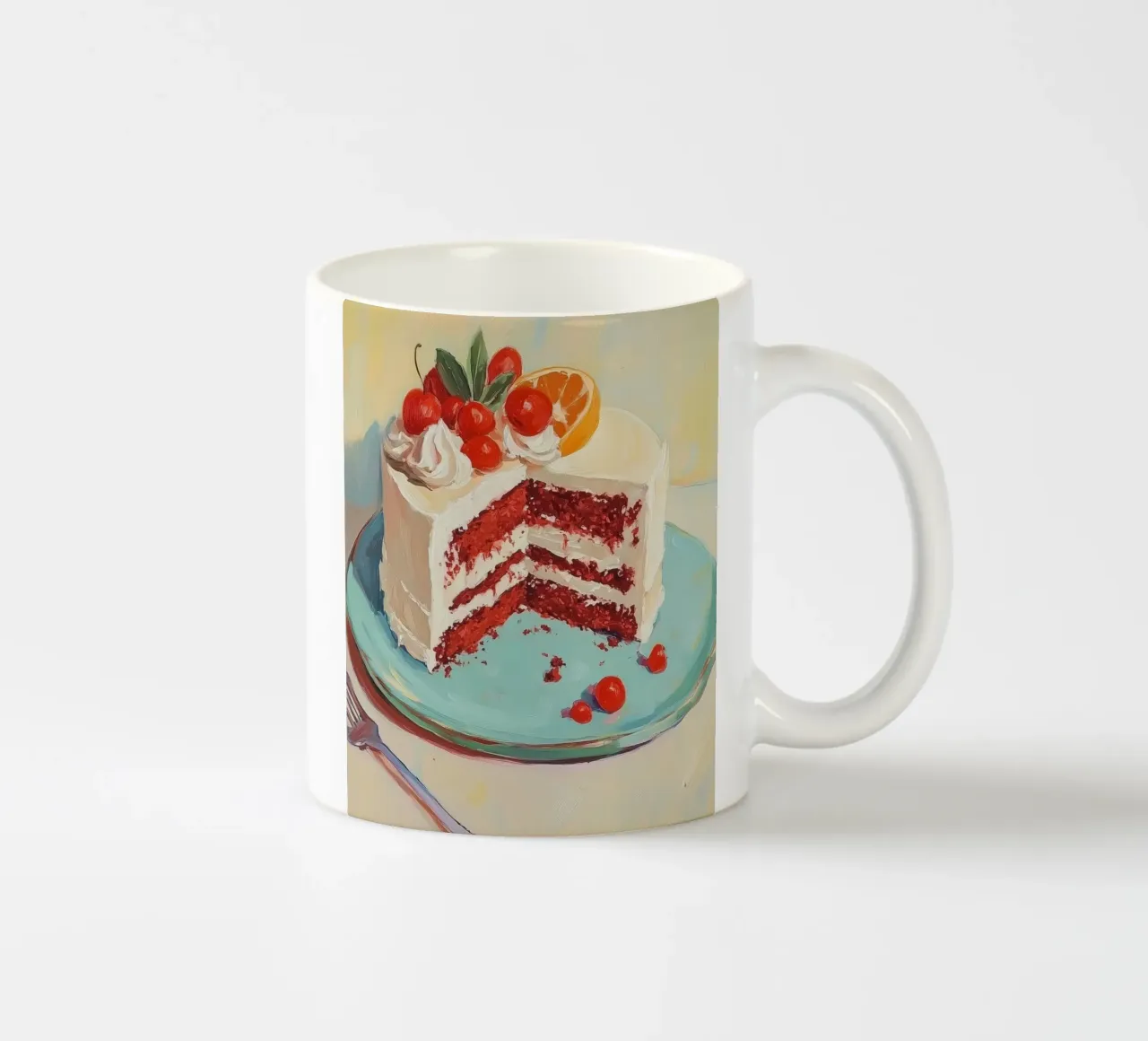 Torta Red Velvet con glassa tazza in ceramica da Melloi Art Print