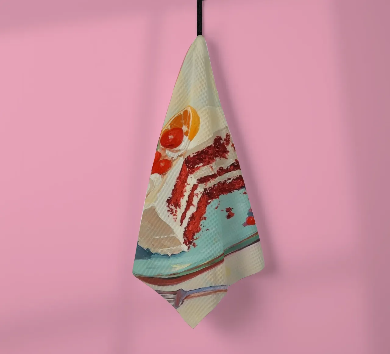 Gâteau velours rouge avec glaçage torchon de Melloi Art Print