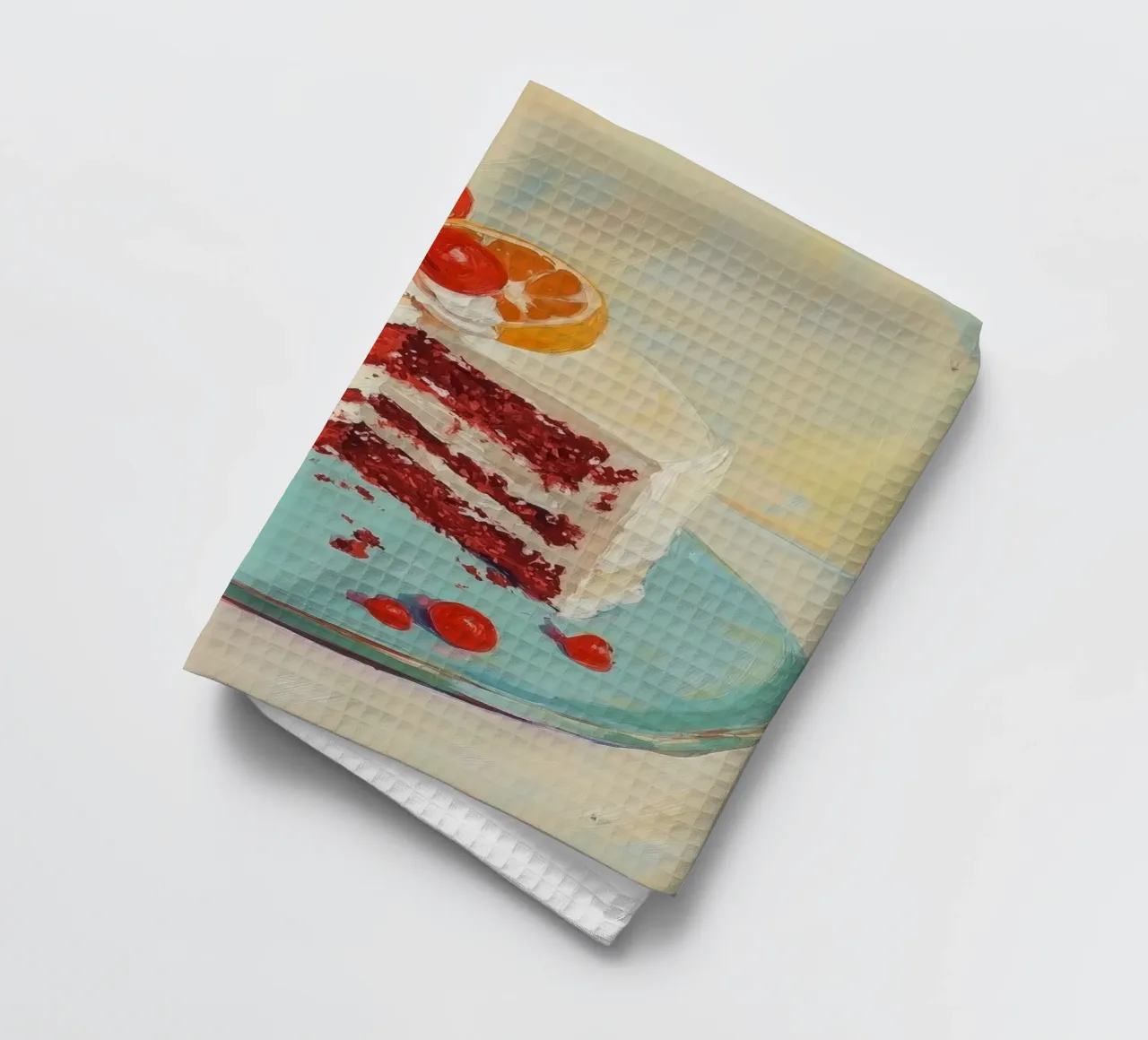 Gâteau velours rouge avec glaçage torchon de Melloi Art Print