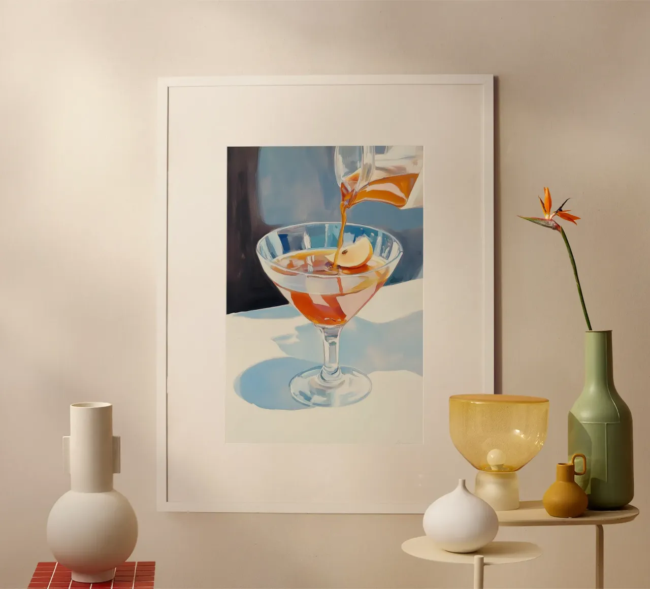 Tè al limone da versare nel bicchiere da cocktail poster da Melloi Art Print