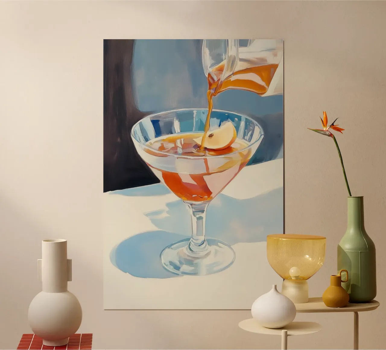 Tè al limone da versare nel bicchiere da cocktail poster da Melloi Art Print
