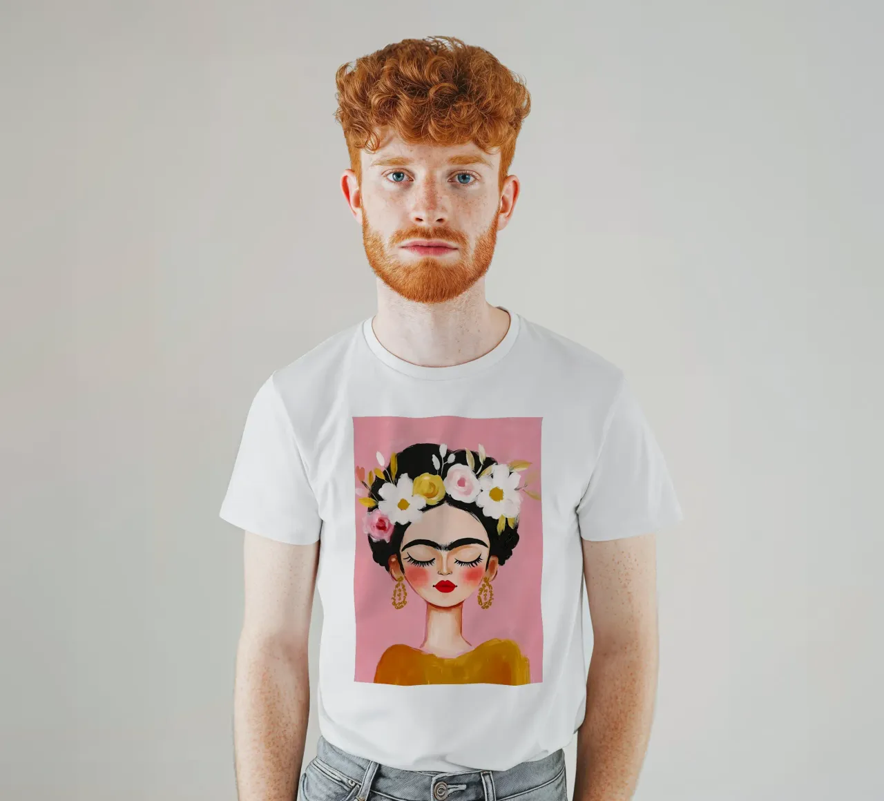 Frida Kahlo portrait t-shirt da IamHomeStudio