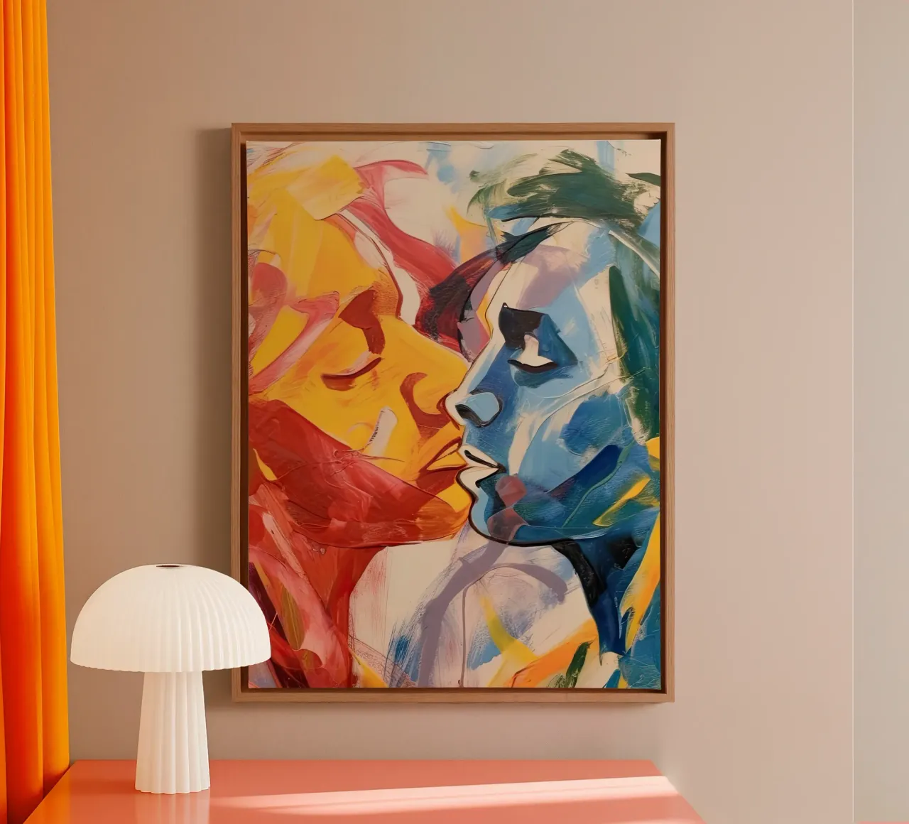 Il bacio dei colori tela con Cornice a cassetta da DaarbyN