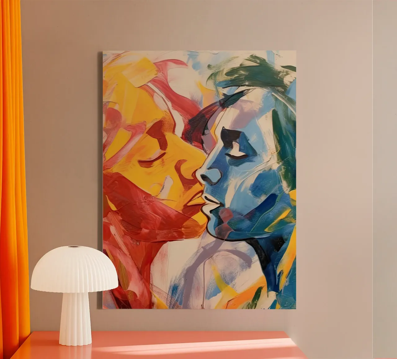 Il bacio dei colori tela con Cornice a cassetta da DaarbyN