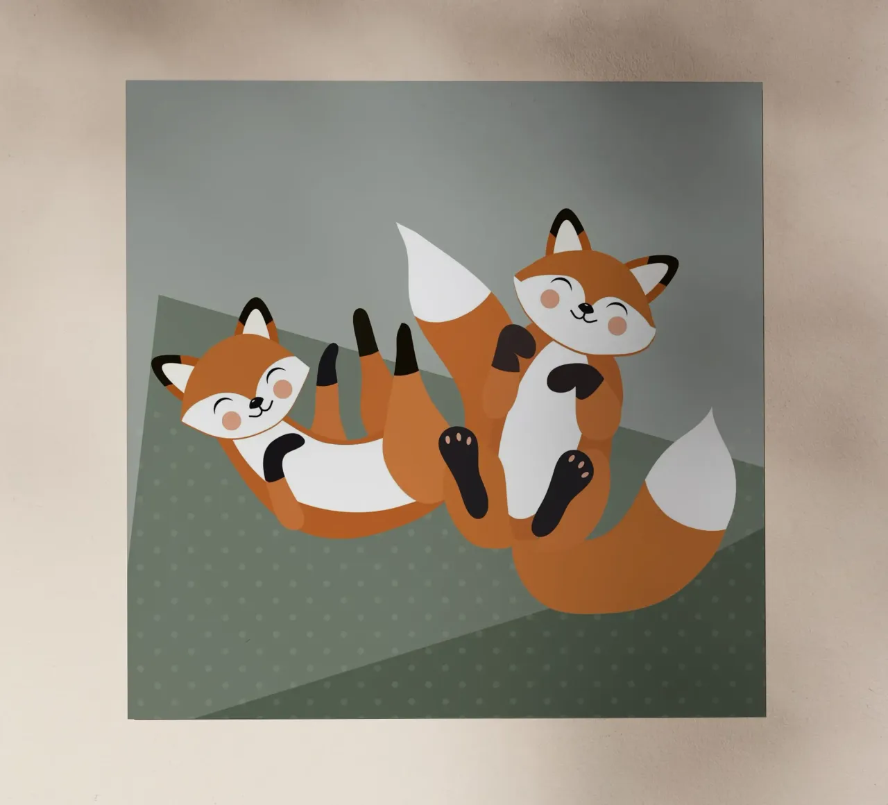 Fröhliche Füchse – Minimalistisches Waldtier-Design Backlit Folie von namosh