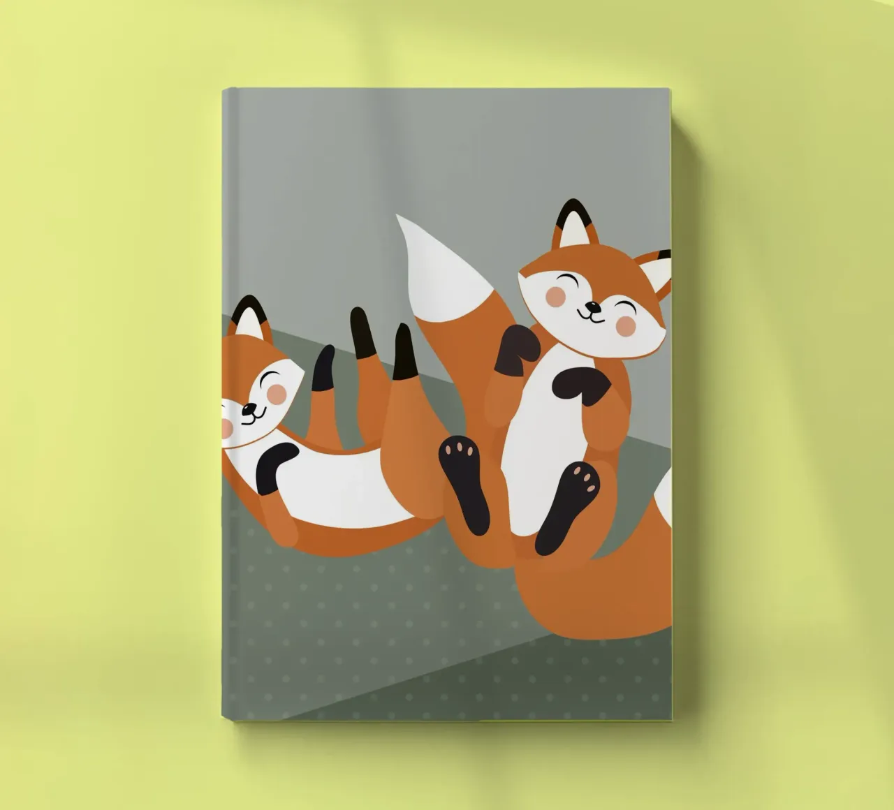 Cheerful foxes - minimalist forest animal design notebook by namosh