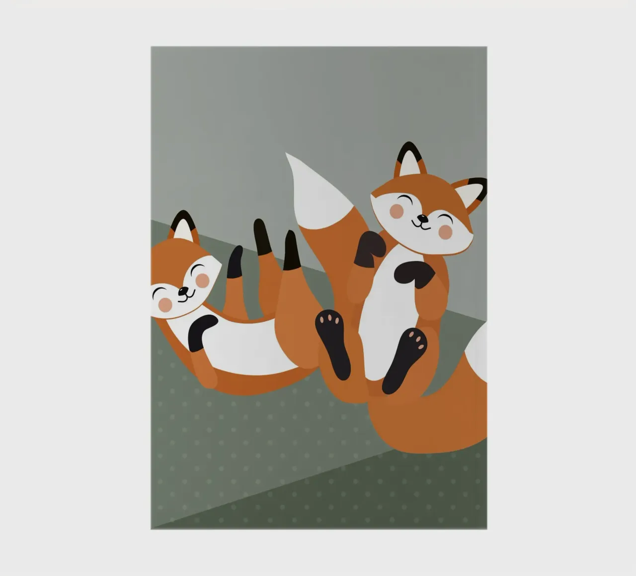 Cheerful foxes - minimalist forest animal design notebook by namosh