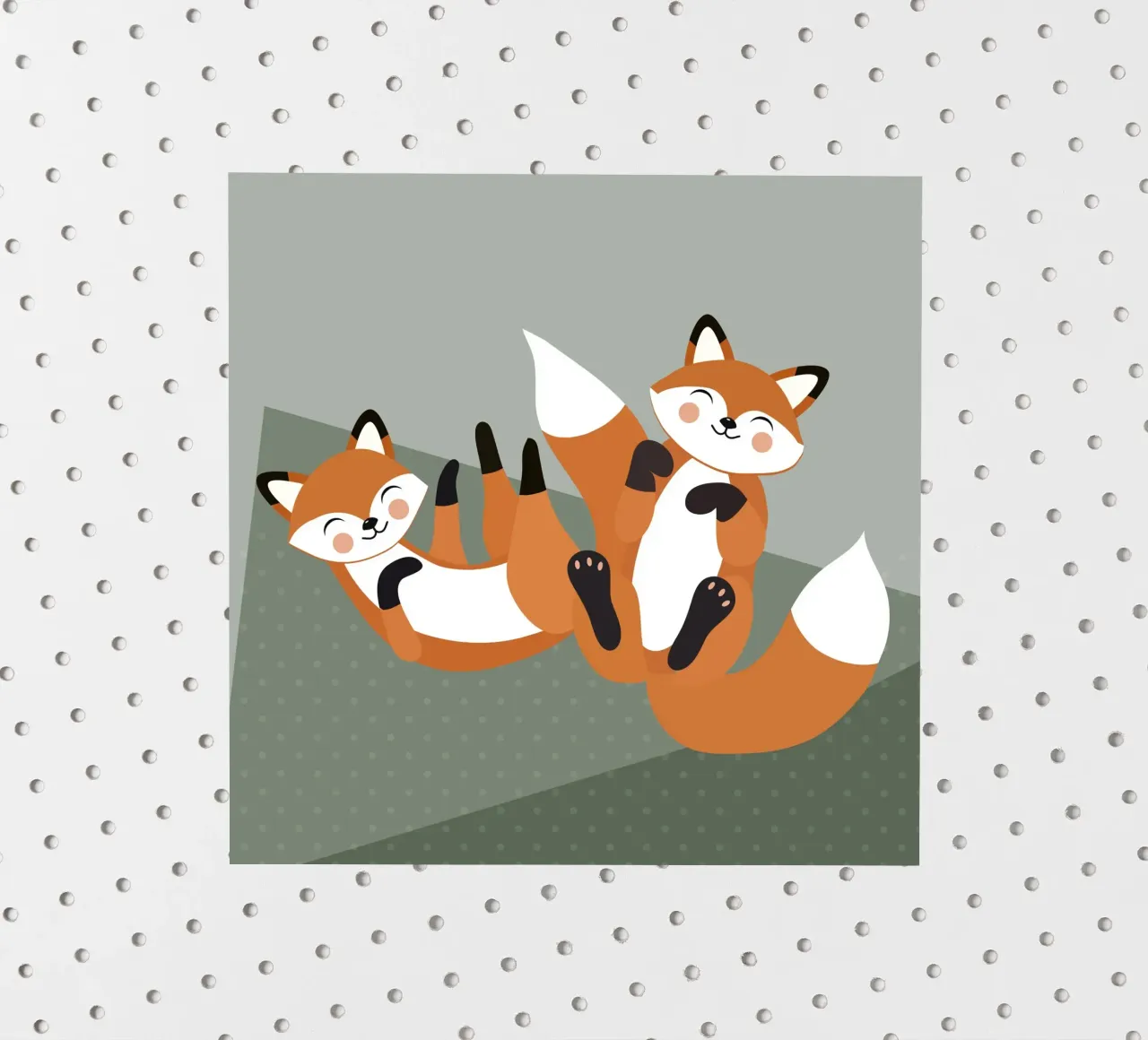 Joyeux renards - Design minimaliste d'animaux de la forêt autocollant de namosh