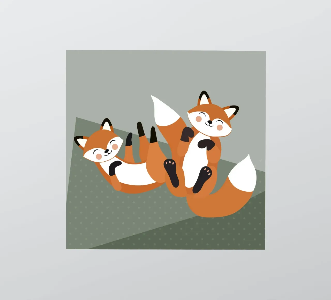Joyeux renards - Design minimaliste d'animaux de la forêt autocollant de namosh