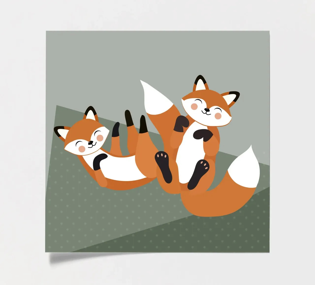 Fröhliche Füchse – Minimalistisches Waldtier-Design Stickerbogen von namosh