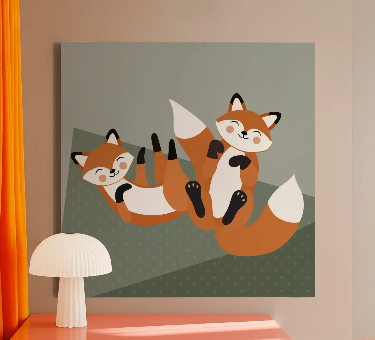 Fröhliche Füchse – Minimalistisches Waldtier-Design Leinwand von namosh