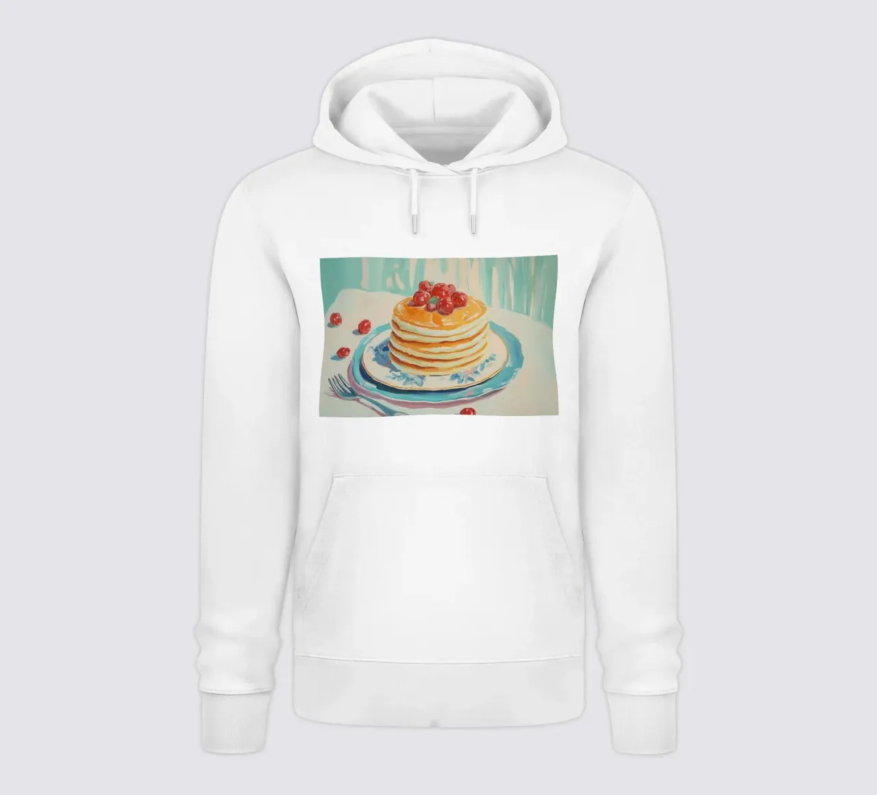 Pila di pancake con ciliegie felpa con cappuccio da Melloi Art Print
