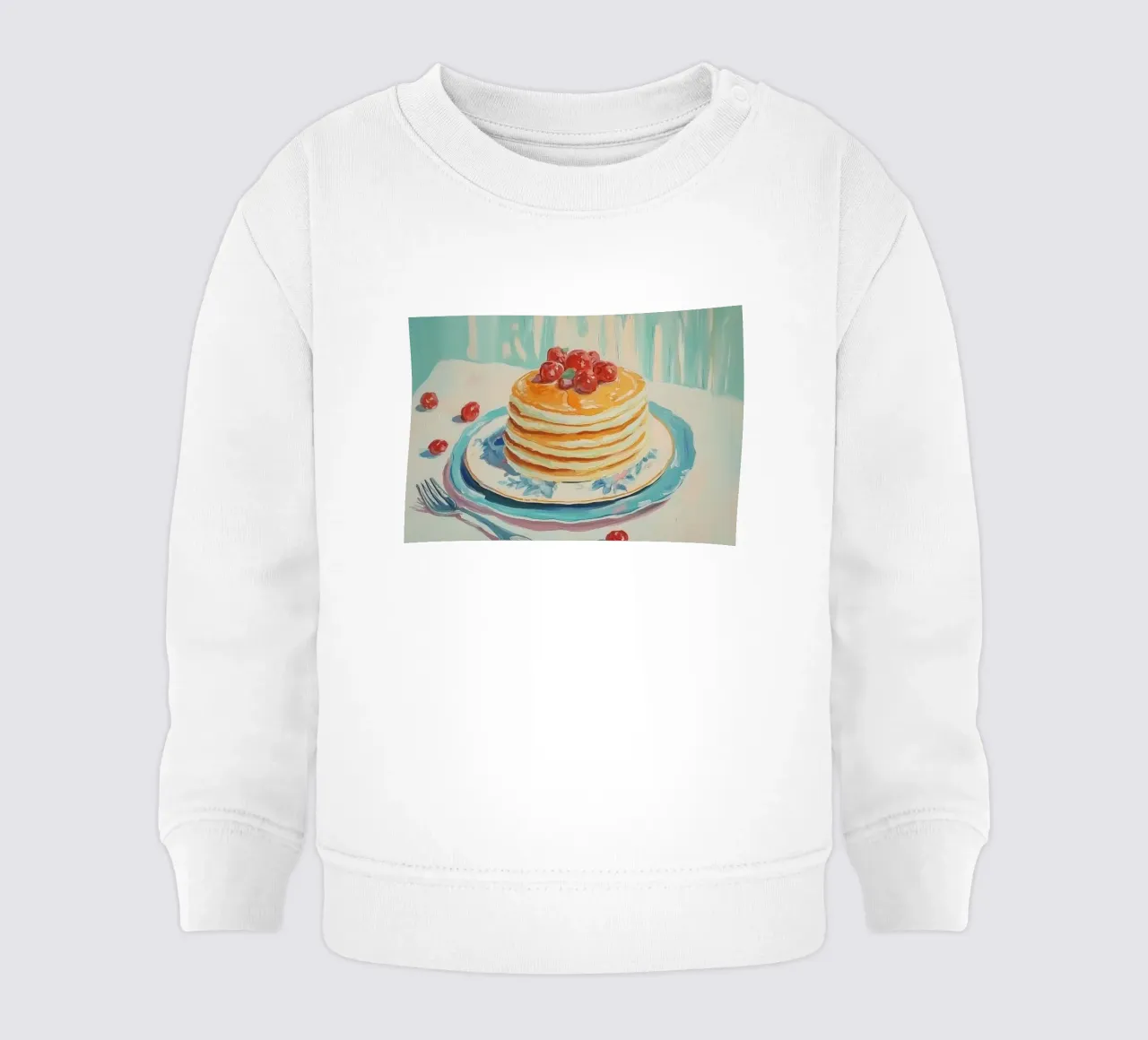 Pfannkuchenstapel mit Kirschen Baby Sweatshirt von Melloi Art Print