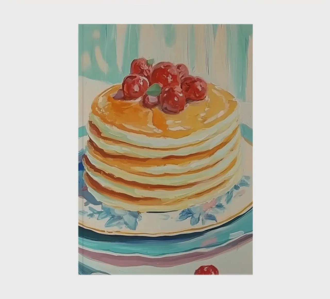 Stack of Pancakes with Cherries notebook by Melloi Art Print
