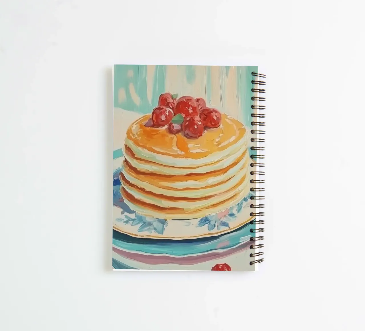 Stack of Pancakes with Cherries spiral notebook by Melloi Art Print