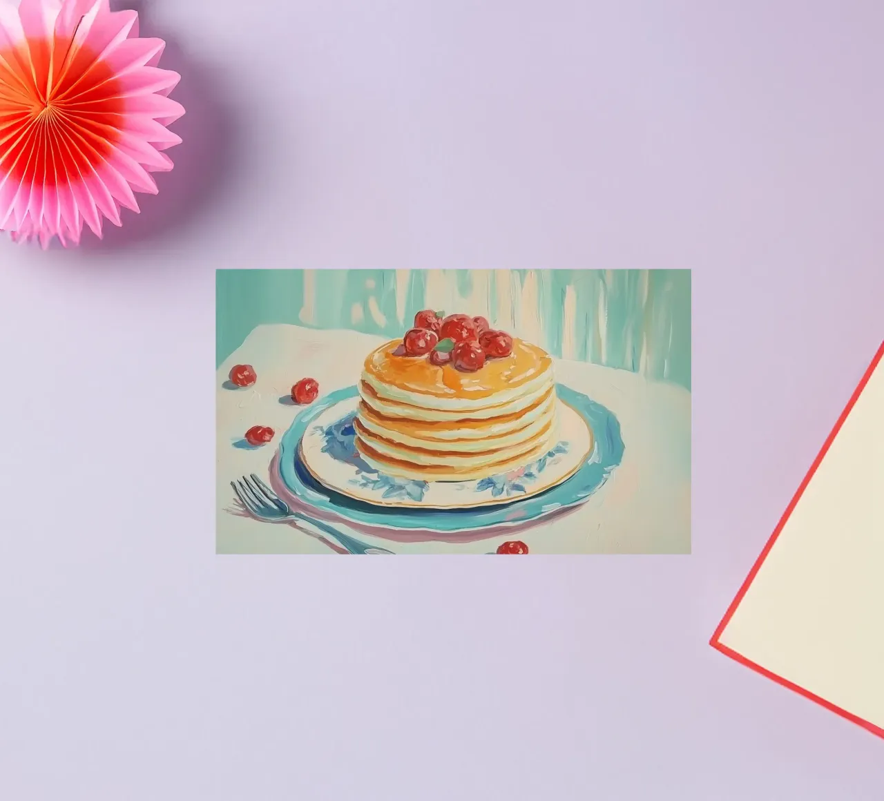 Stack of Pancakes with Cherries sticker by Melloi Art Print