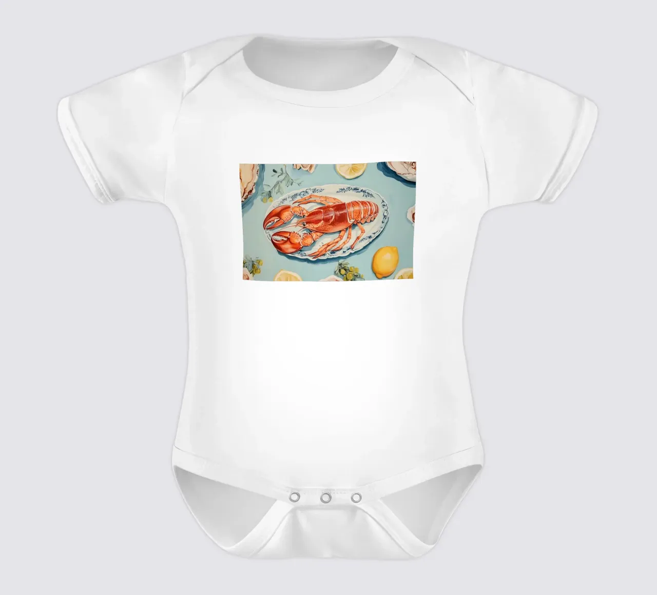 Gambero Rosso body neonato maniche corte da Melloi Art Print