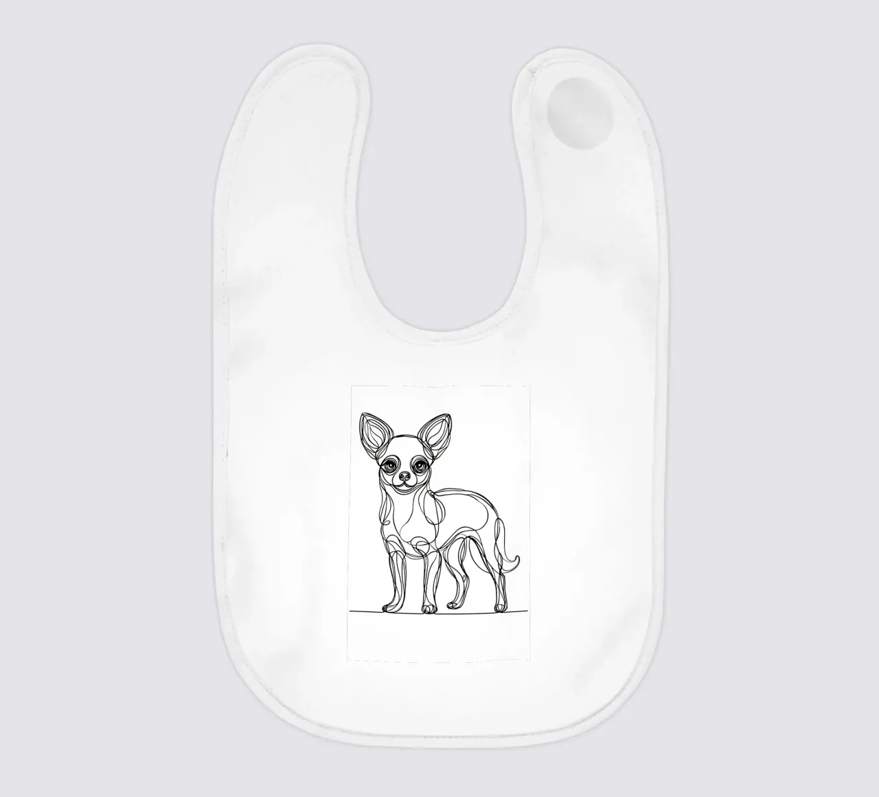 Disegno artistico lineare del cane Chihuahua bavaglino da WijdevenDesign