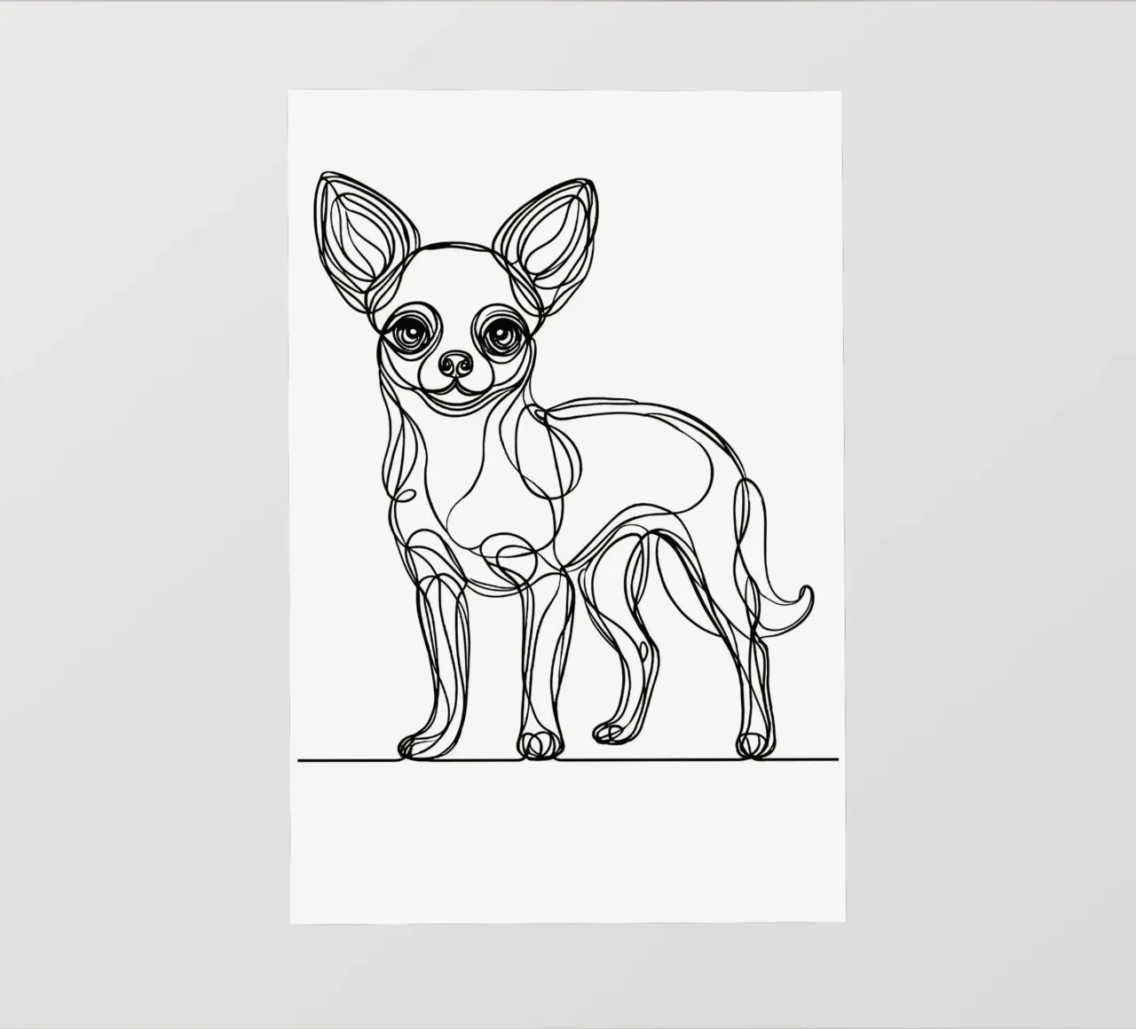 Chihuahua Dog Line Art Drawing backlit film by WijdevenDesign