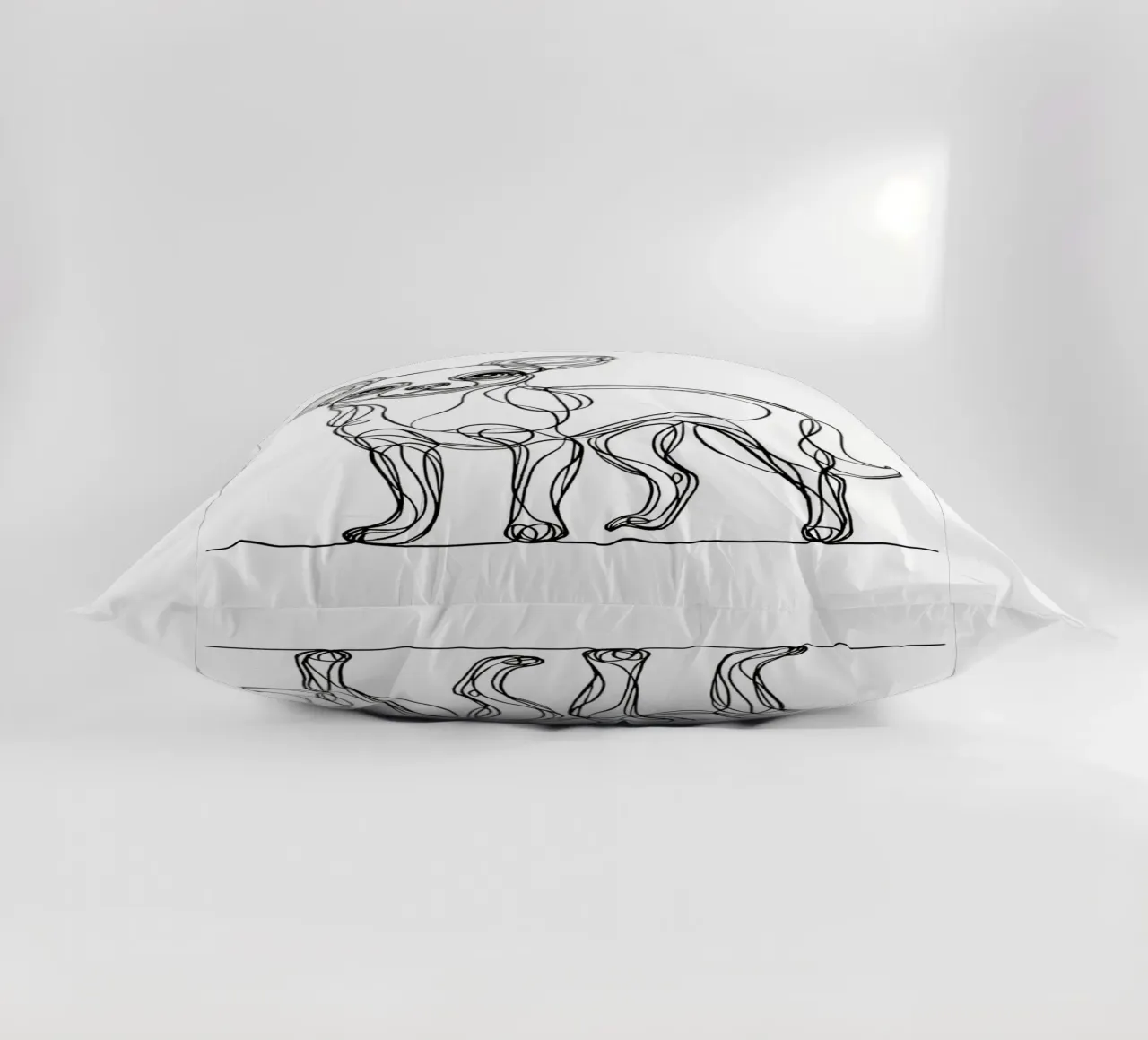 Chihuahua Dog Line Art Drawing decorative cushion by WijdevenDesign