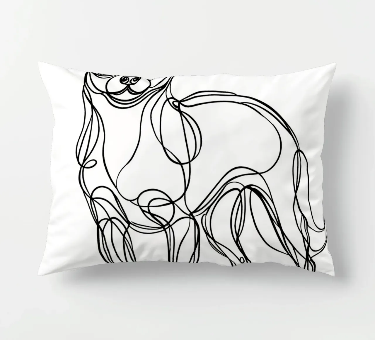 Chihuahua Dog Line Art Drawing decorative cushion by WijdevenDesign