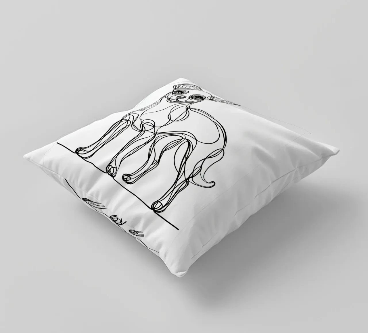 Chihuahua Dog Line Art Drawing decorative cushion by WijdevenDesign