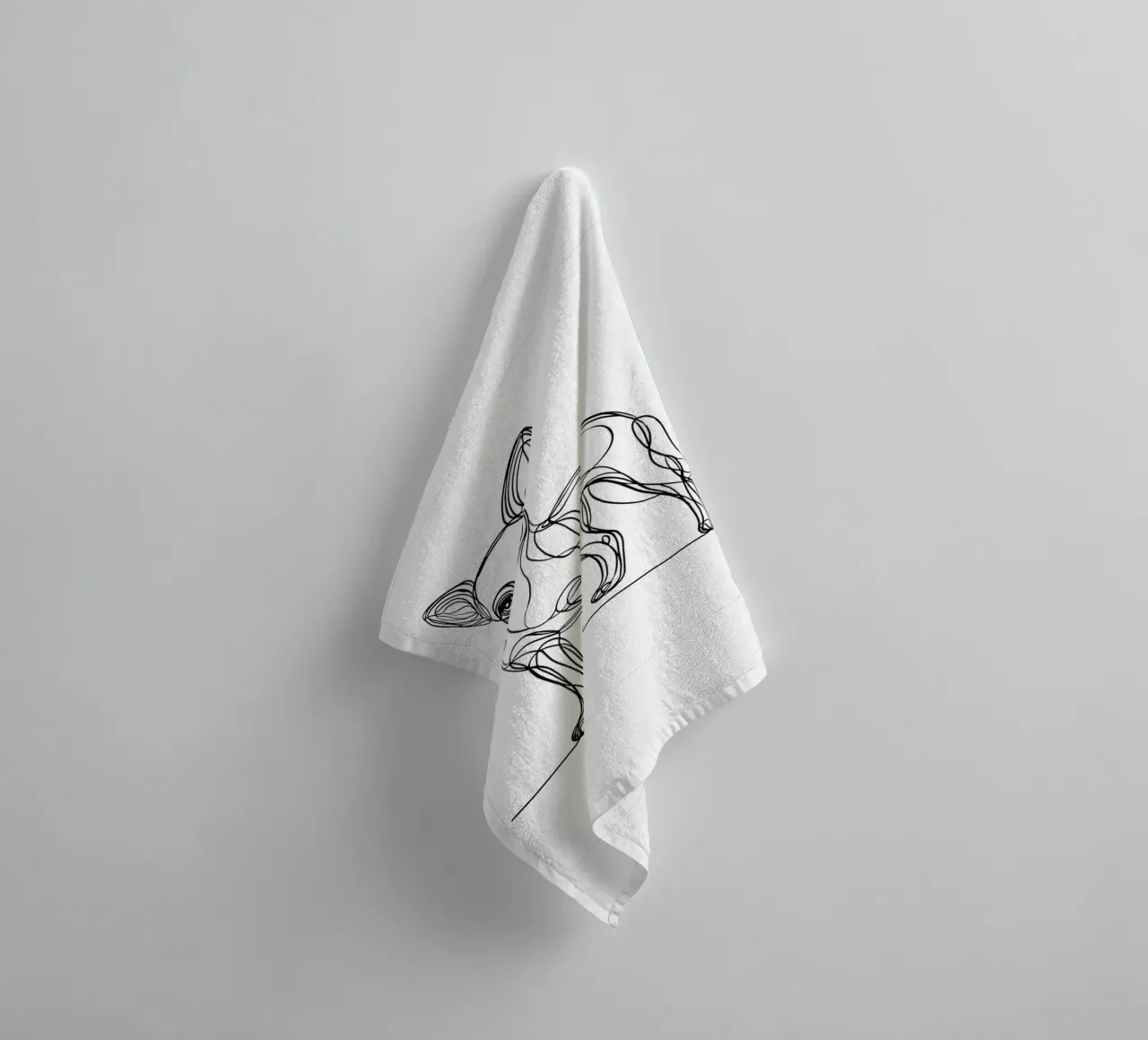 Chihuahua Dog Line Art Drawing towel by WijdevenDesign