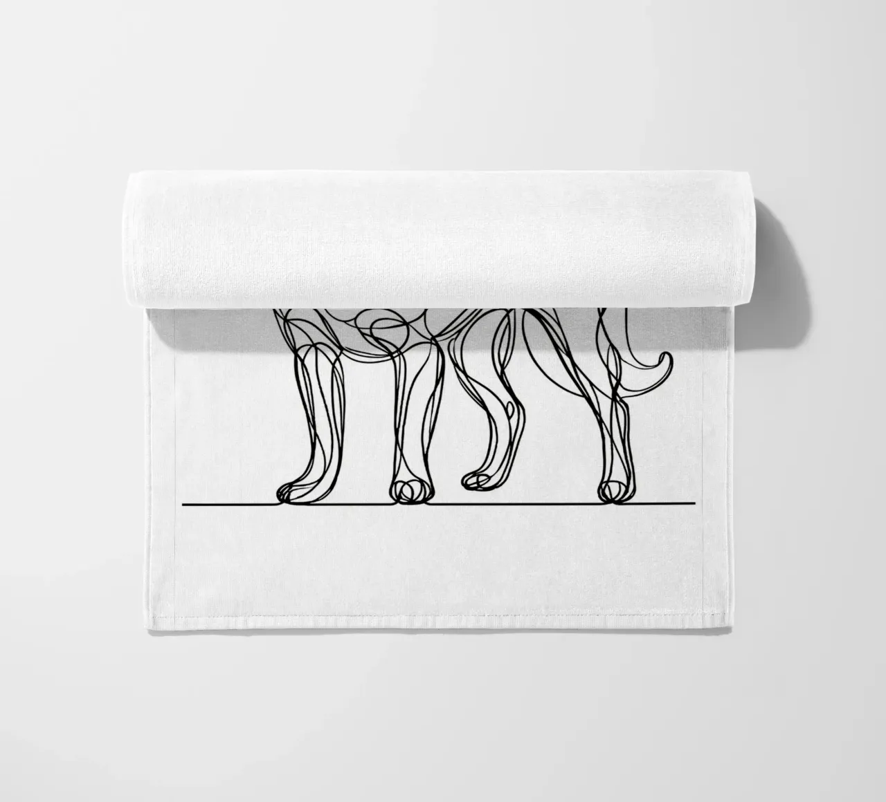 Disegno artistico lineare del cane Chihuahua telo mare da WijdevenDesign