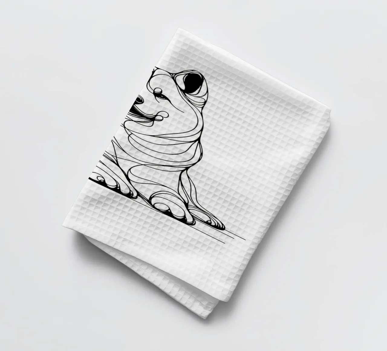 Chien Akita Dessin au trait torchon de WijdevenDesign