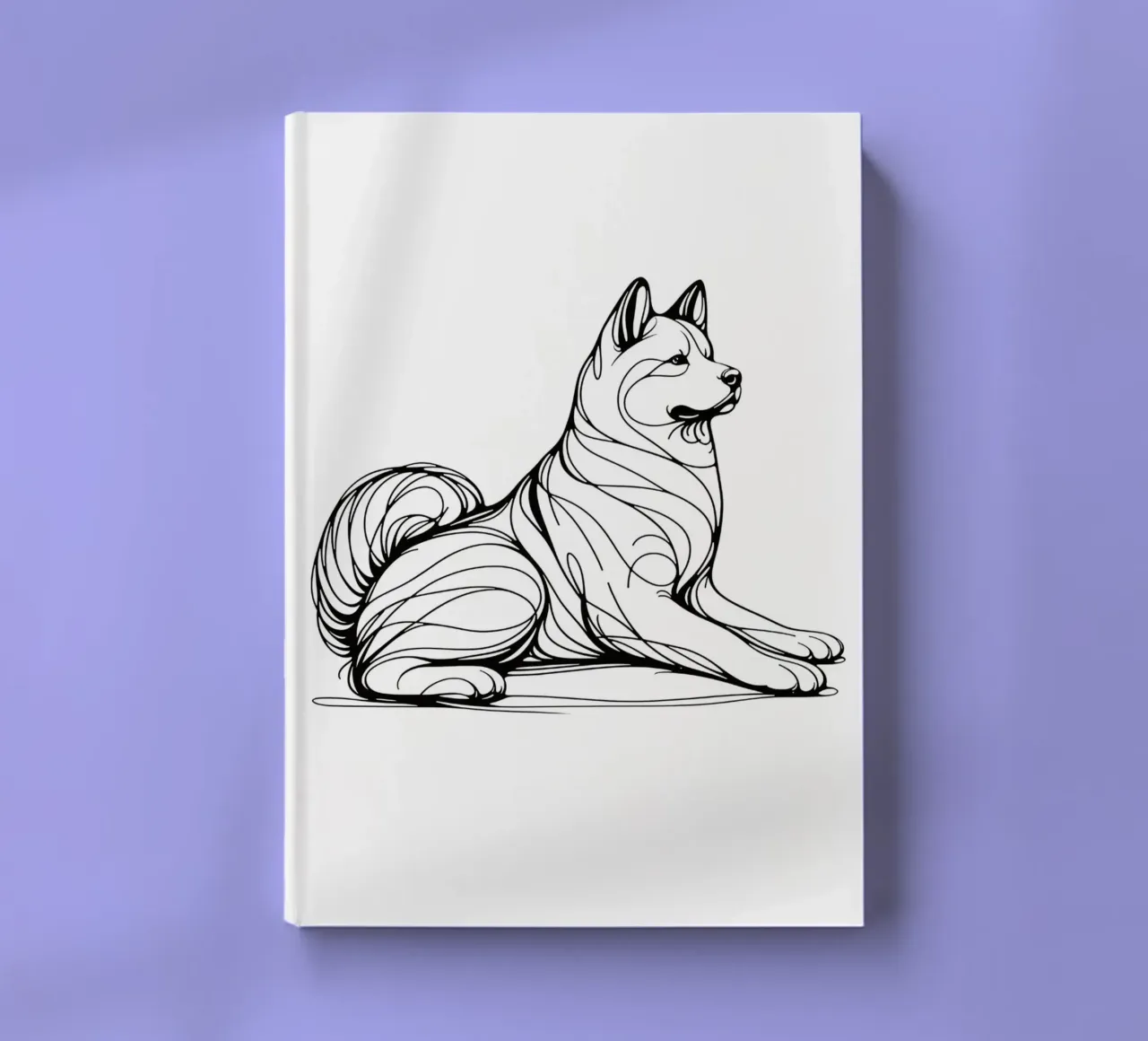 Chien Akita Dessin au trait carnet de notes de WijdevenDesign