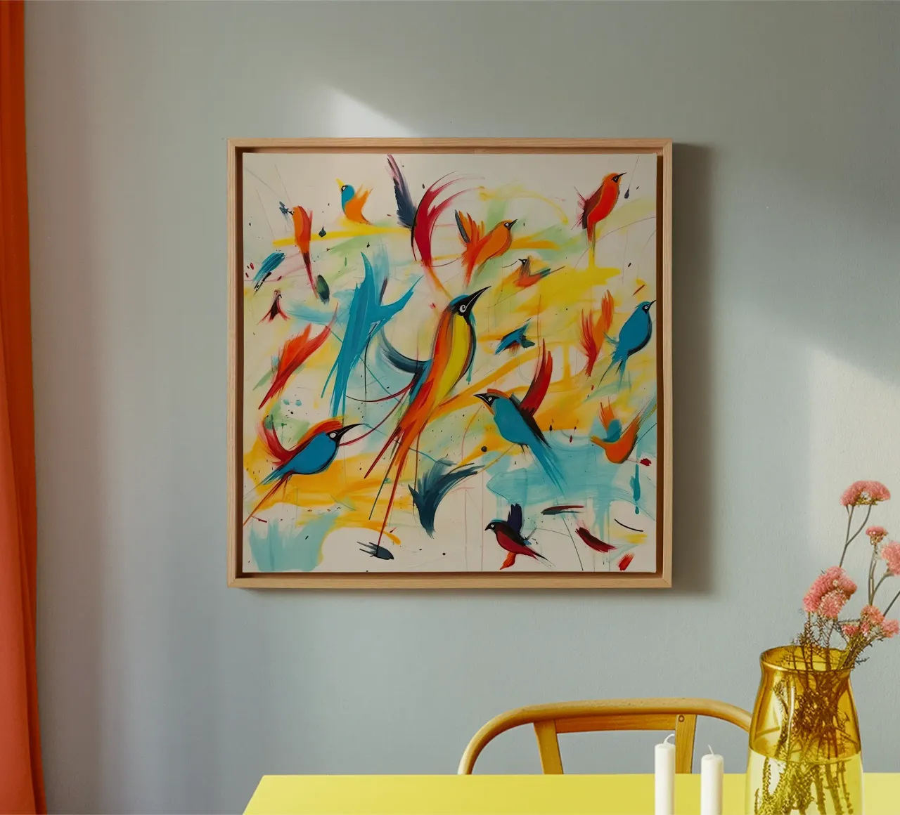 Dans van de vogels canvas met Baklijst van DaarbyN