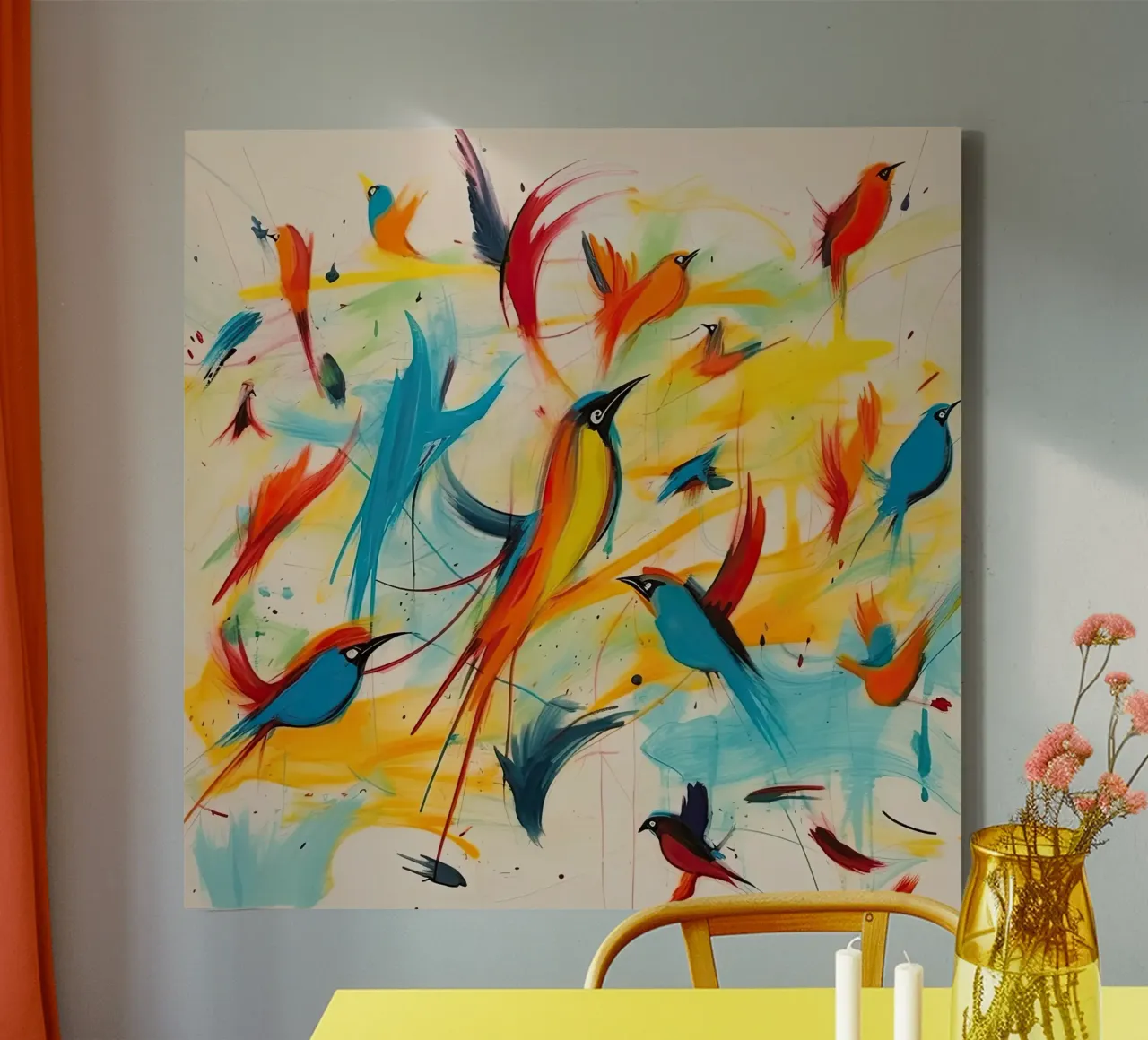 Dans van de vogels canvas met Baklijst van DaarbyN