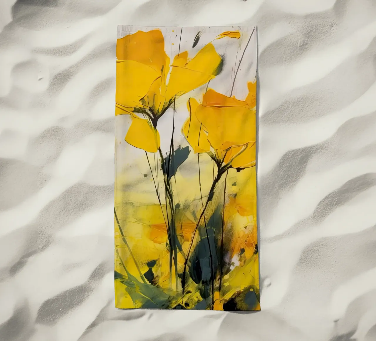 Yellow Garden beach towel by DaarbyN