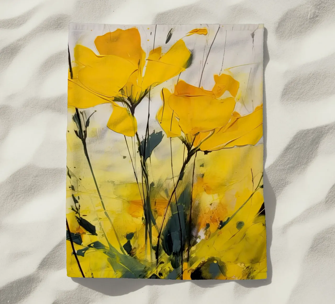 Yellow Garden beach towel by DaarbyN