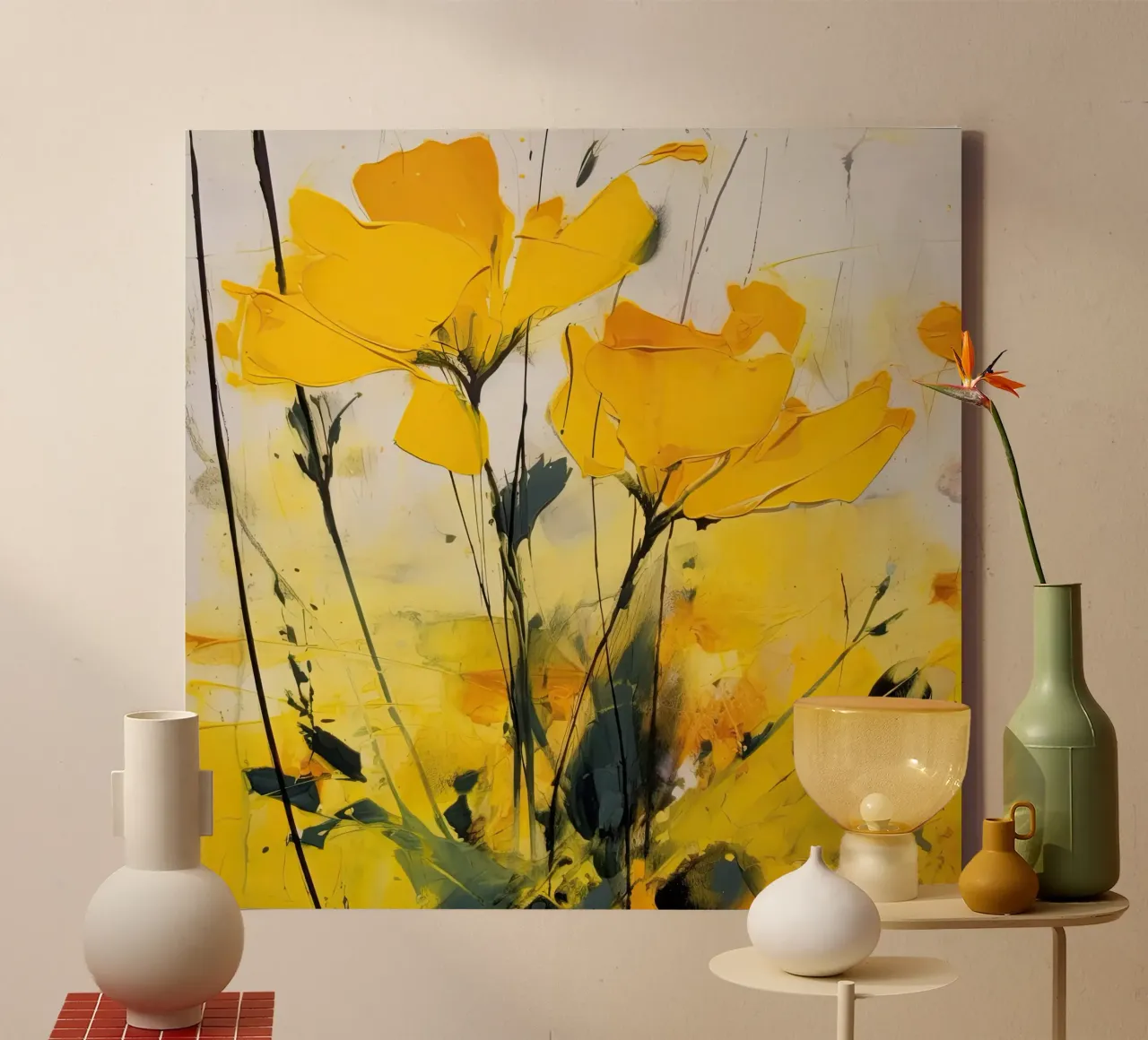 Yellow Garden canvas by DaarbyN