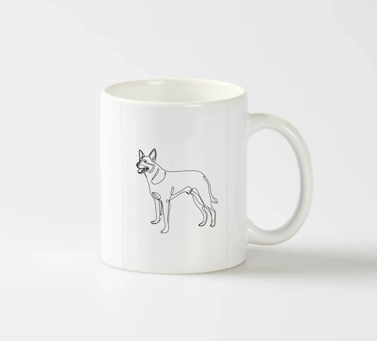 Disegno artistico lineare di Australian Cattle Dog tazza in ceramica da WijdevenDesign