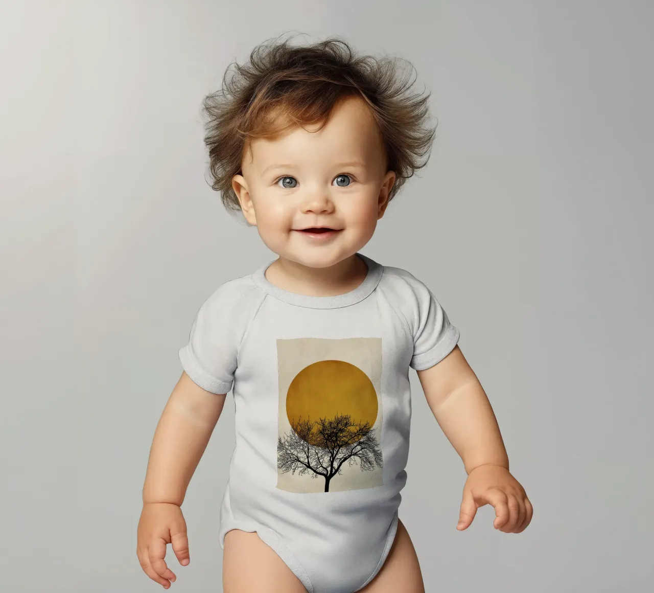 Wintermorgen short-sleeve baby romper by Kubistika