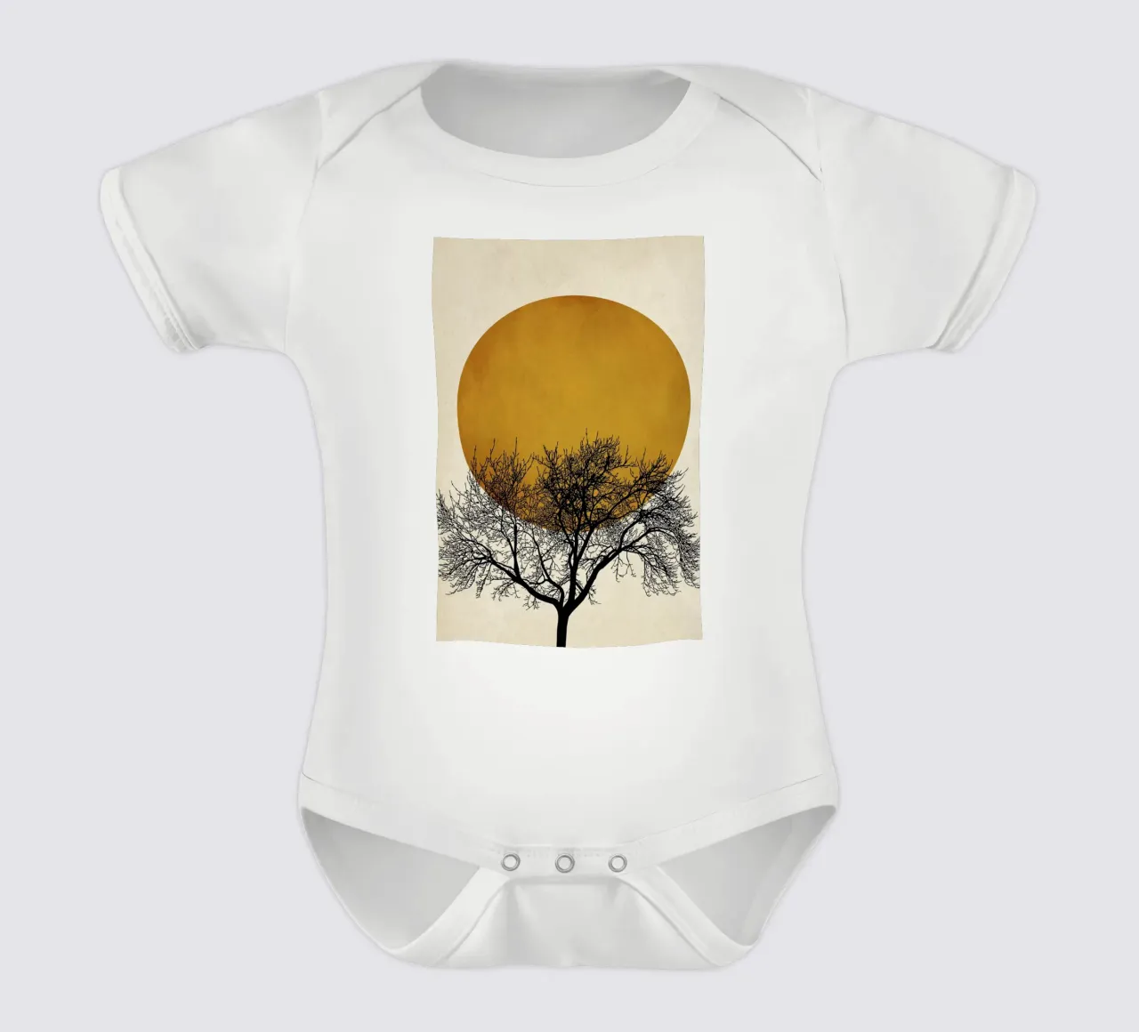 Wintermorgen short-sleeve baby romper by Kubistika