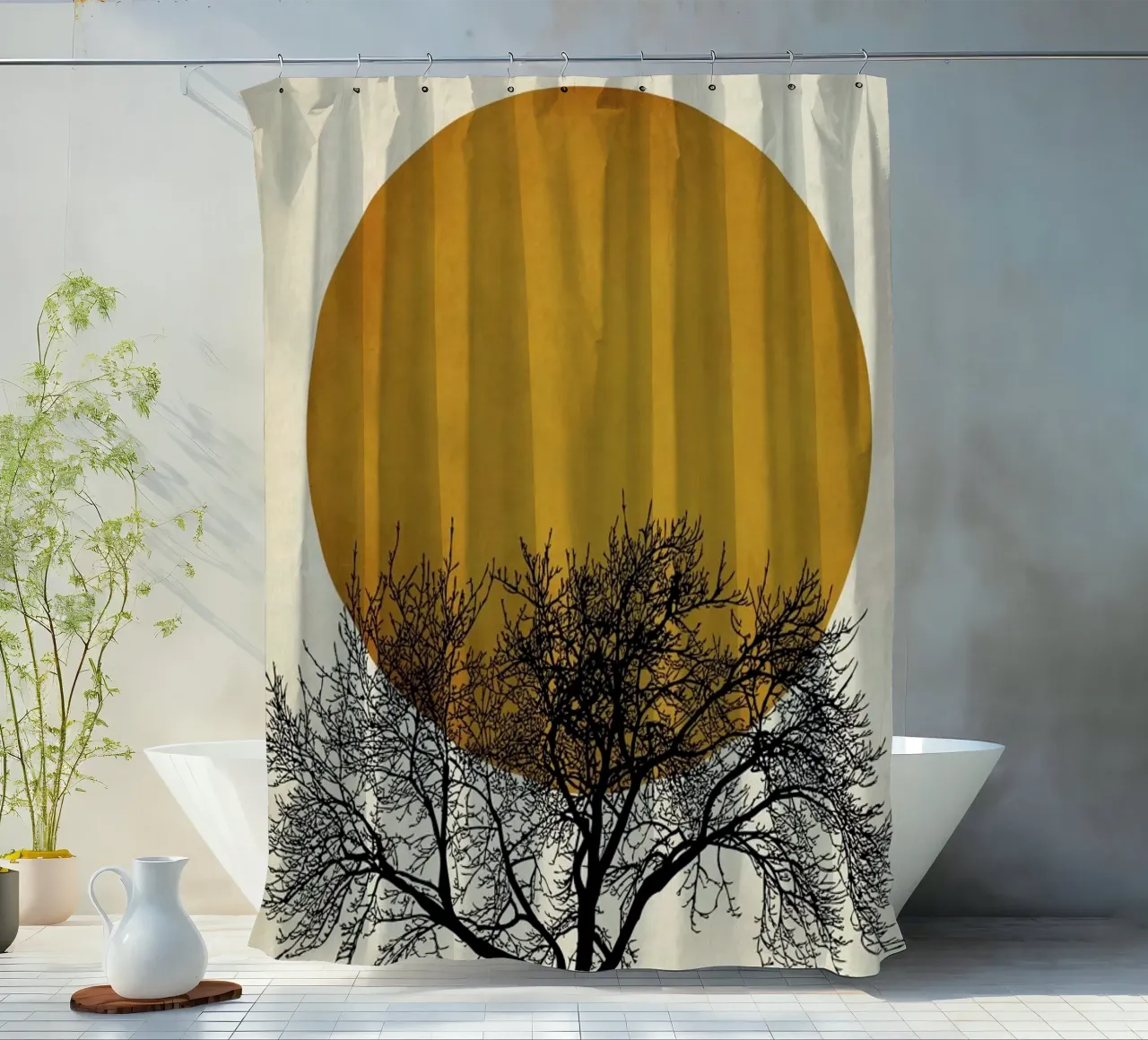 Wintermorgen shower curtain by Kubistika