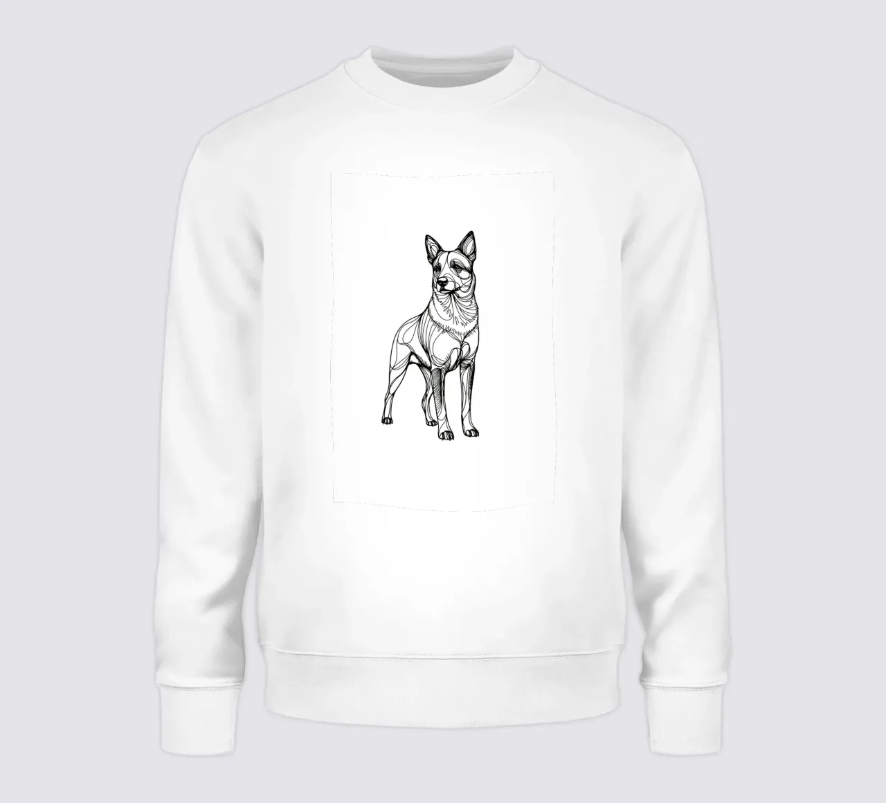 Disegno artistico lineare di Australian Cattle Dog felpa da WijdevenDesign